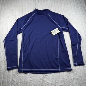 Duluth Trading Suit Up Long Sleeve Mock Neck Swim Tee Men L Slim Fit Stretch NWT